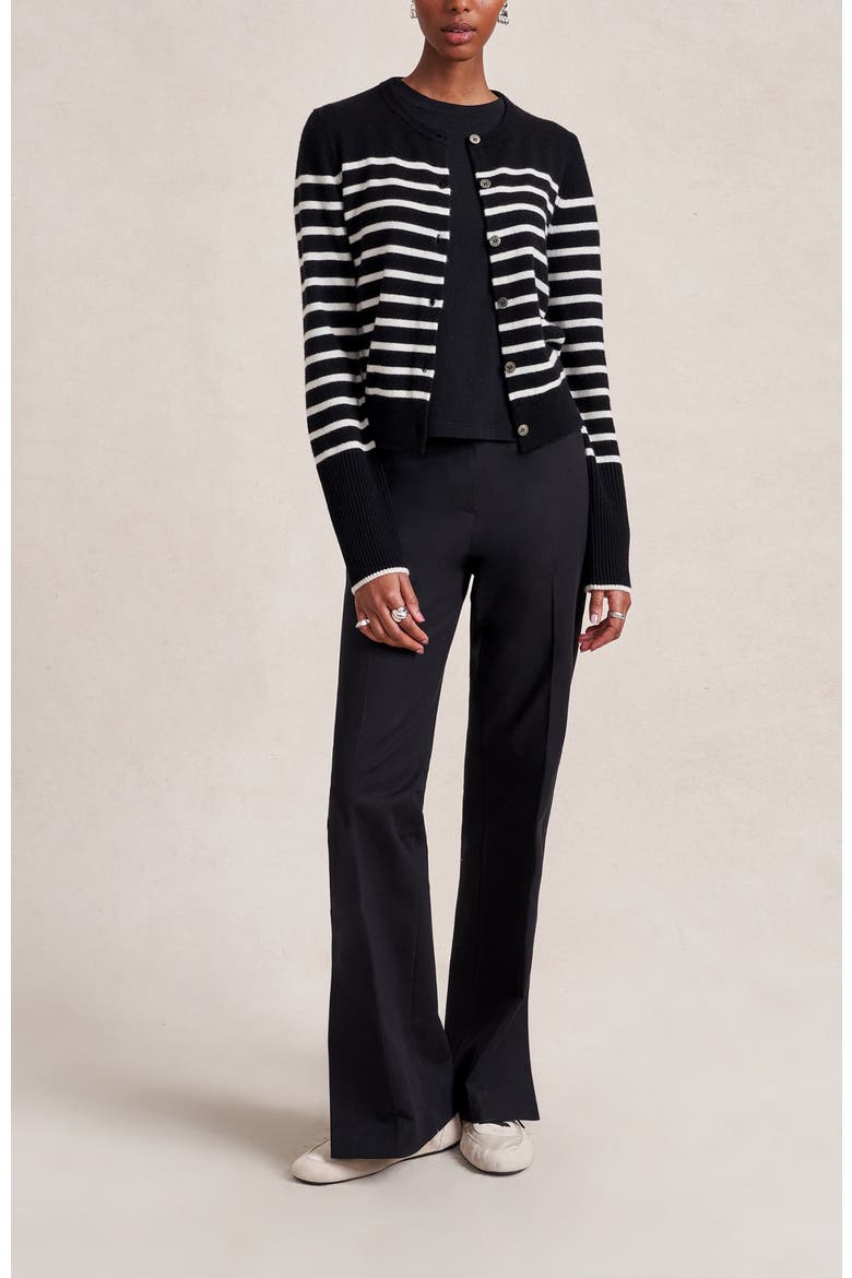 Striped Lean Lines Cardigan, Alternate, color, Black/Cream
