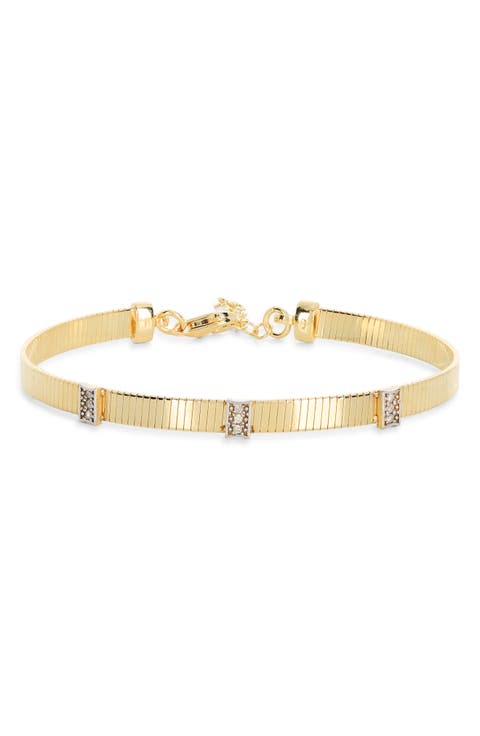 Diamond Ribbed Chain Bracelet