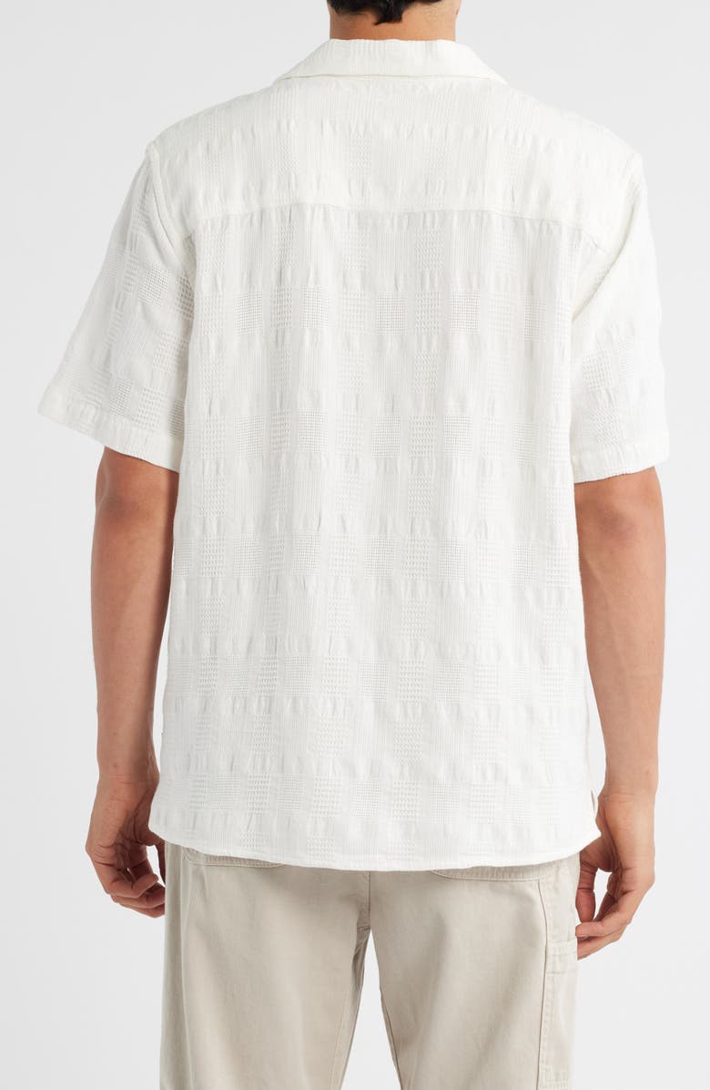 Wax London Didicot Geo Jacquard Cotton Camp Shirt, Alternate, color, Ecru