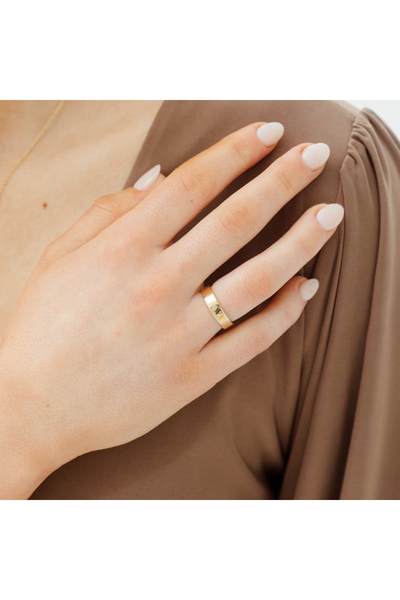 Golden Orbit Hammered Ring, Alternate, color, Gold