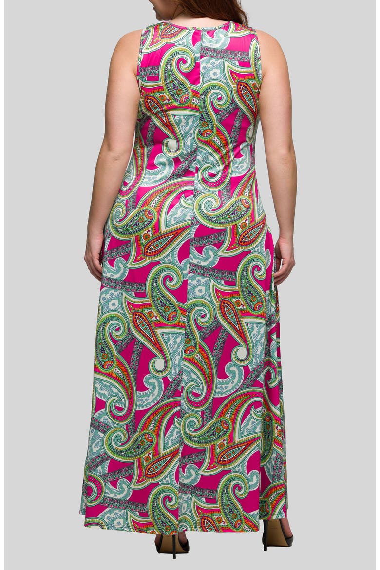 Paisley Sleeveless Knit Maxi Dress, Alternate, color, PINK MULTI