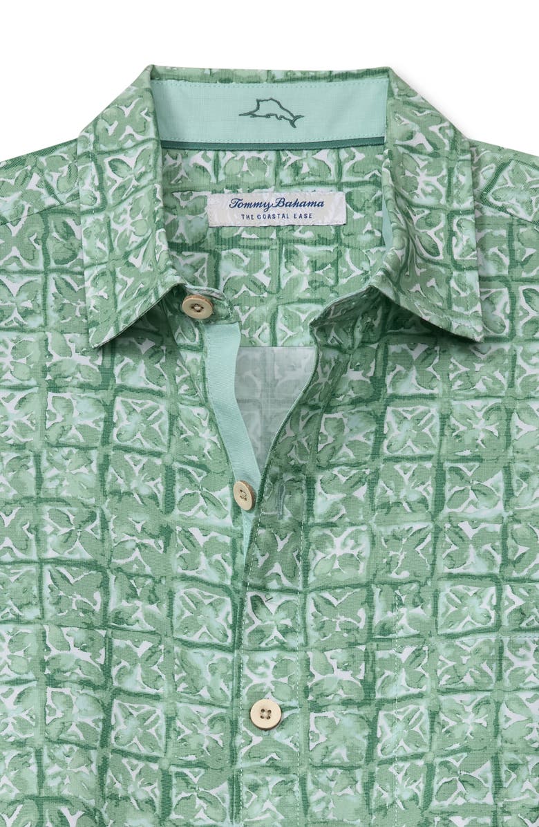 Tommy Bahama Coastal Ease Carrico Tiles IslandZone<sup>®</sup> Short Sleeve Button-Up Shirt, Alternate, color, Zephyr Green
