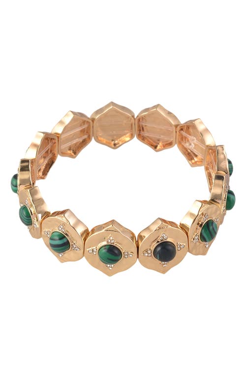 Rachel Roy Malachite Stretch Bracelet In Gold