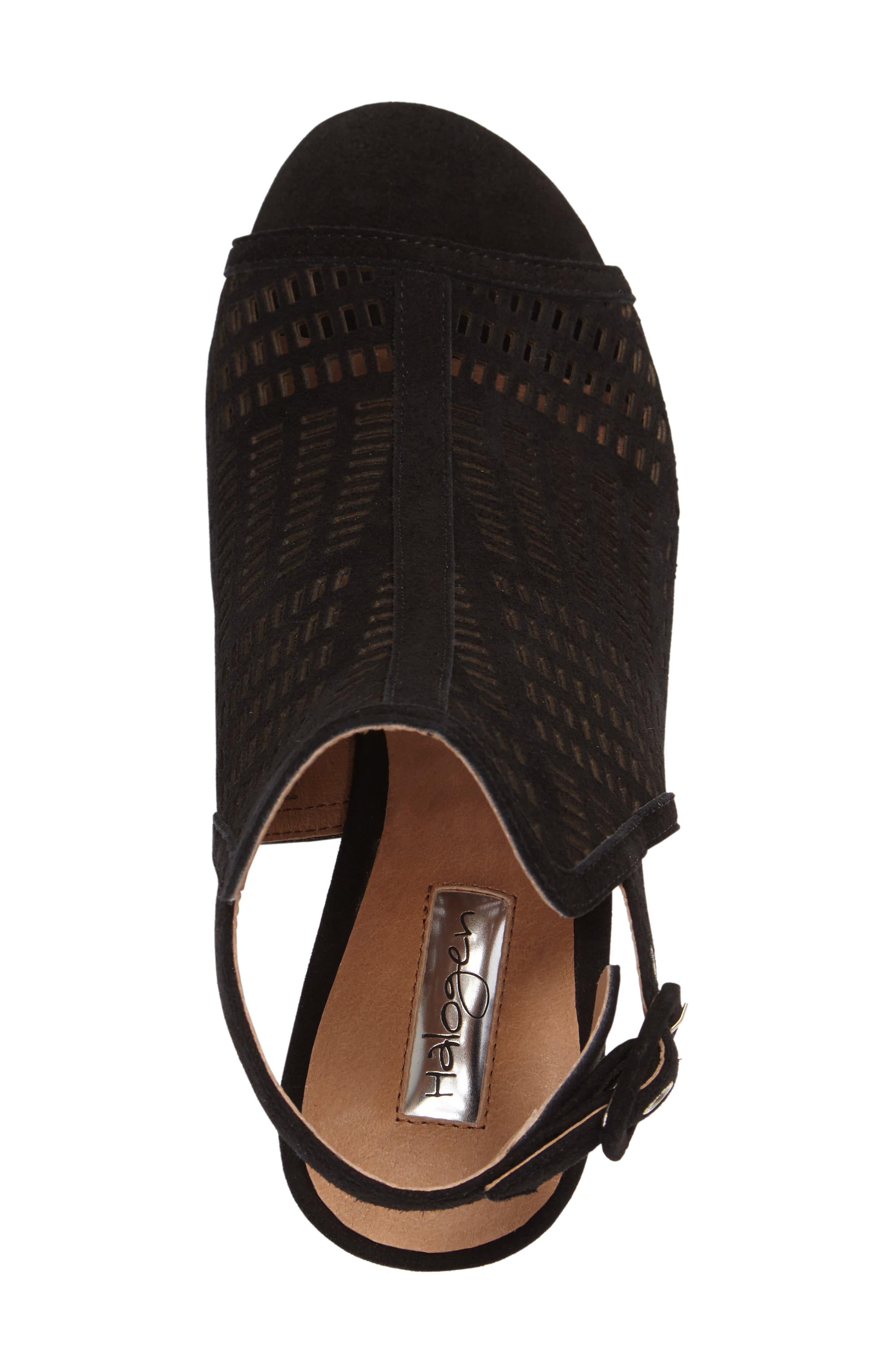 Rosina Laser Cut Wedge Sandal, Alternate, color, BLACK SUEDE