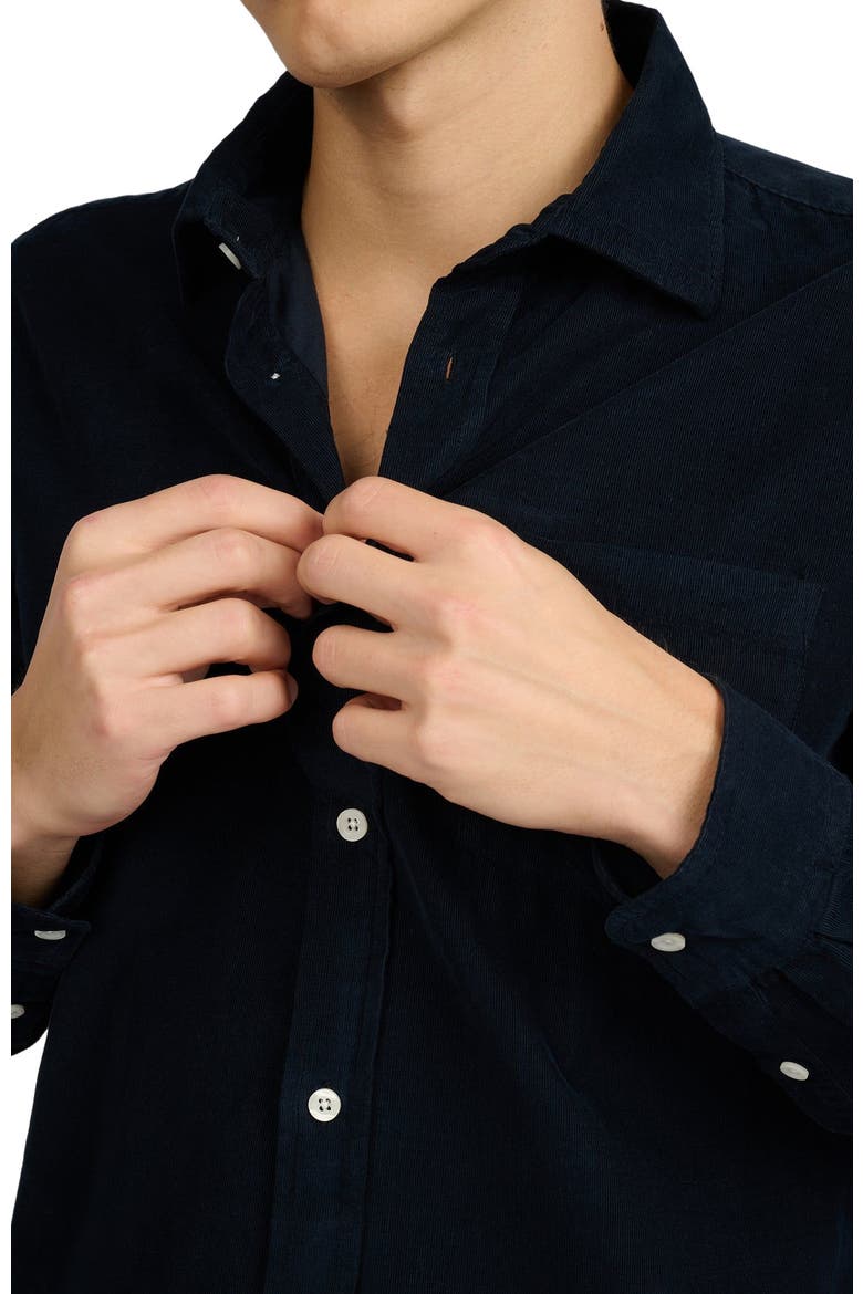 Micro Cord Long Sleeve Button Down, Alternate, color, MIDNIGHT