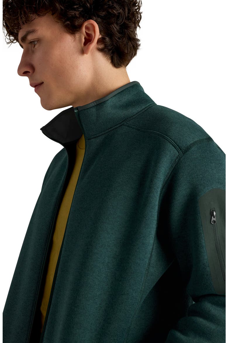 Covert Full Zip Fleece Cardigan, Alternate, color, DARK JADE HEATHER