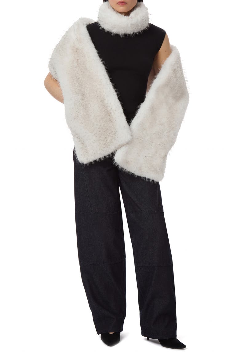 Dame Faux Fur Wrap, Alternate, color, BLANC MULTI