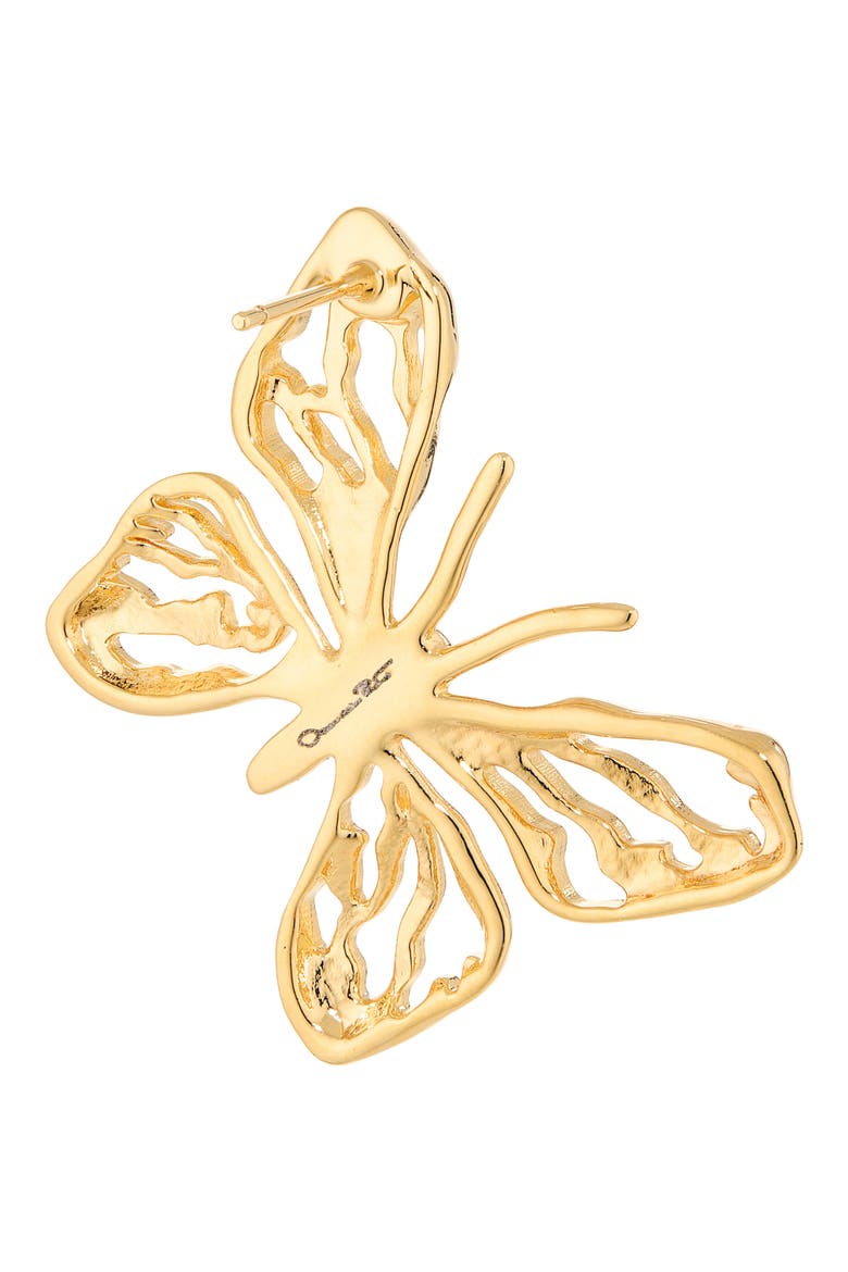 Openwork Butterfly Earrings, Alternate, color, GOLD