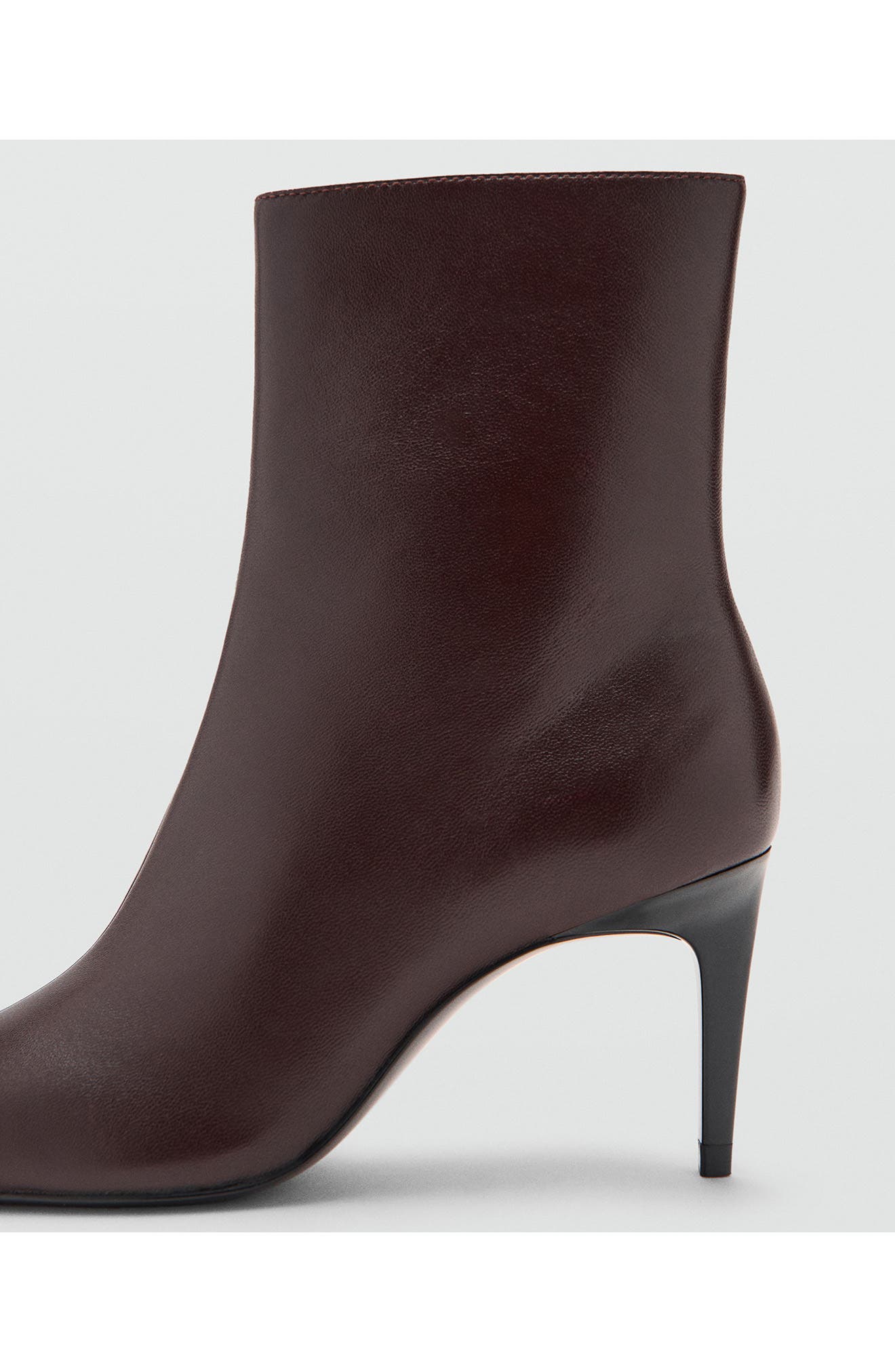 MANGO Katerina Pointed Toe Ankle Bootie, Alternate, color, Dark Brown
