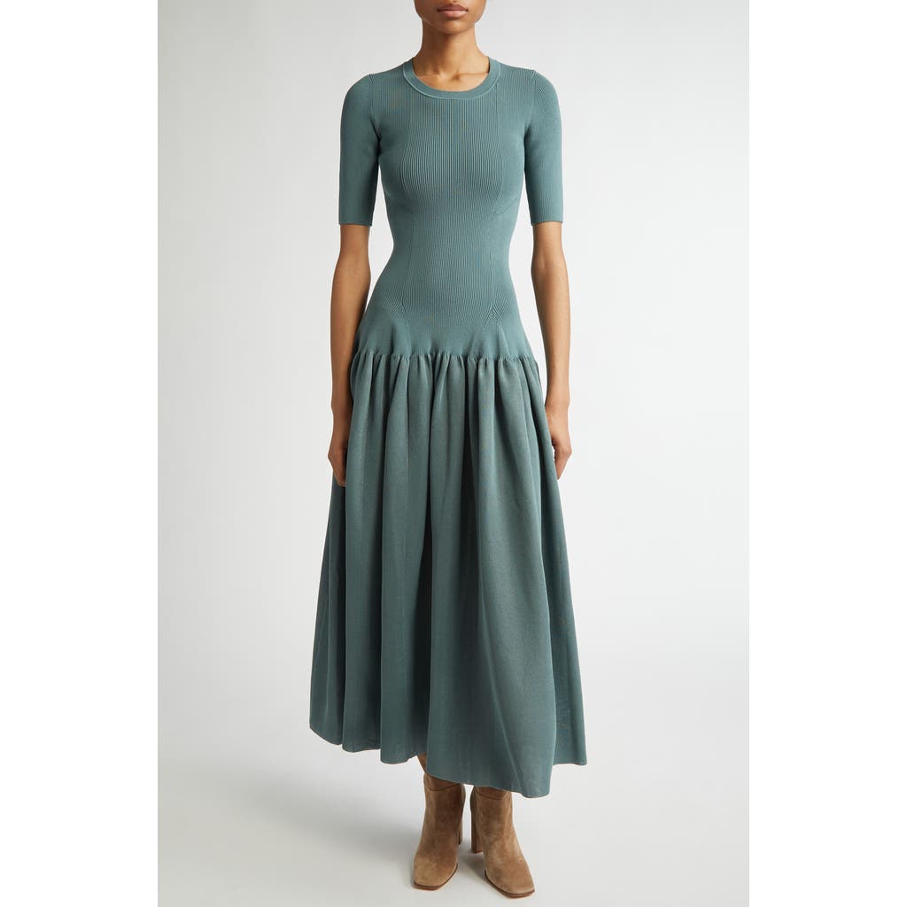Altuzarra Maisie Drop-waist Knit Midi Dress In 000463 Stormcloud