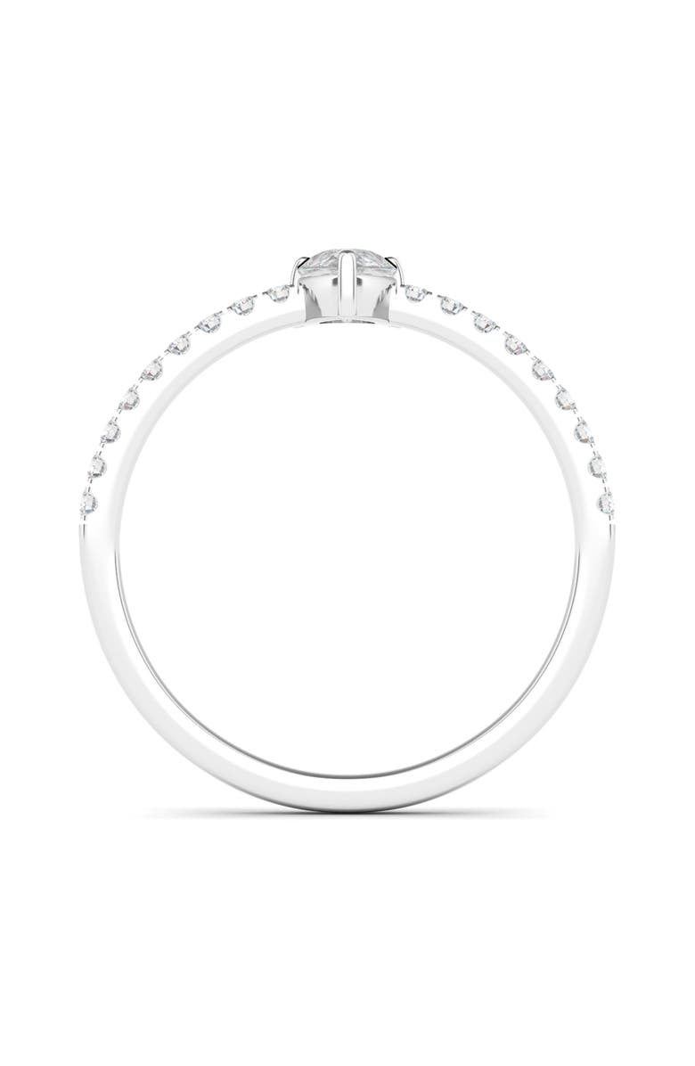 HauteCarat Lab Created Pear Diamond & Pavé 14K Gold Ring, Alternate, color,