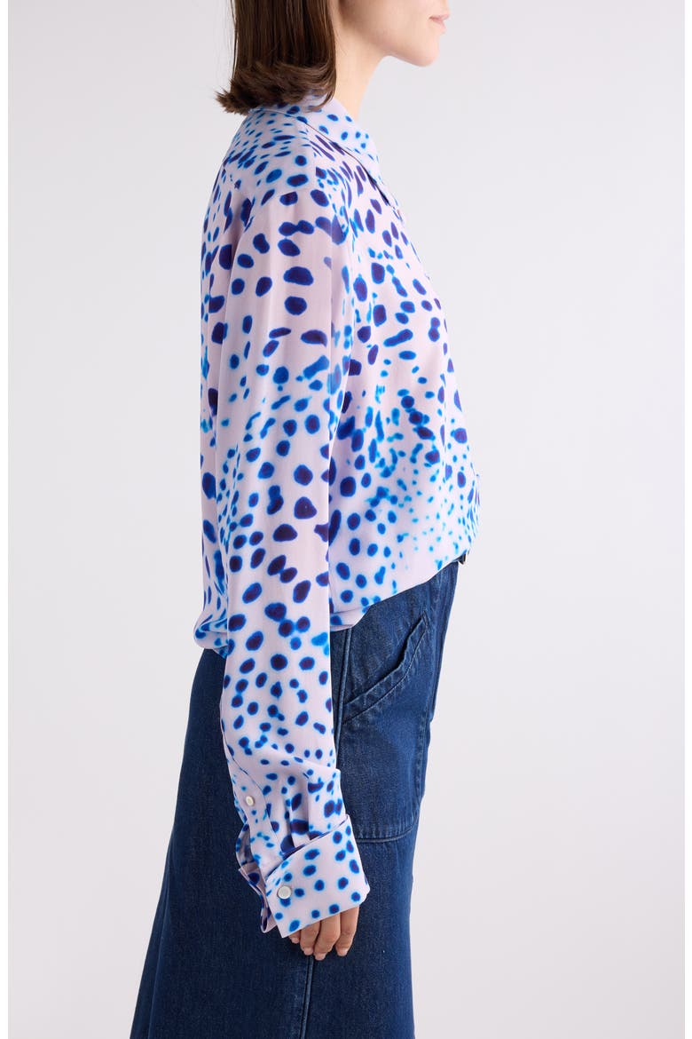 Celina Orchid Spot Snap-Up Shirt, Alternate, color, BLUE