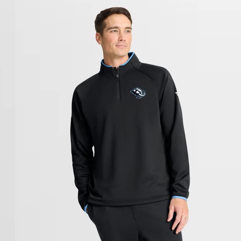 Men's Fanatics Black Utah Mammoth Authentic Pro Rink Raglan Quarter-Zip Pullover