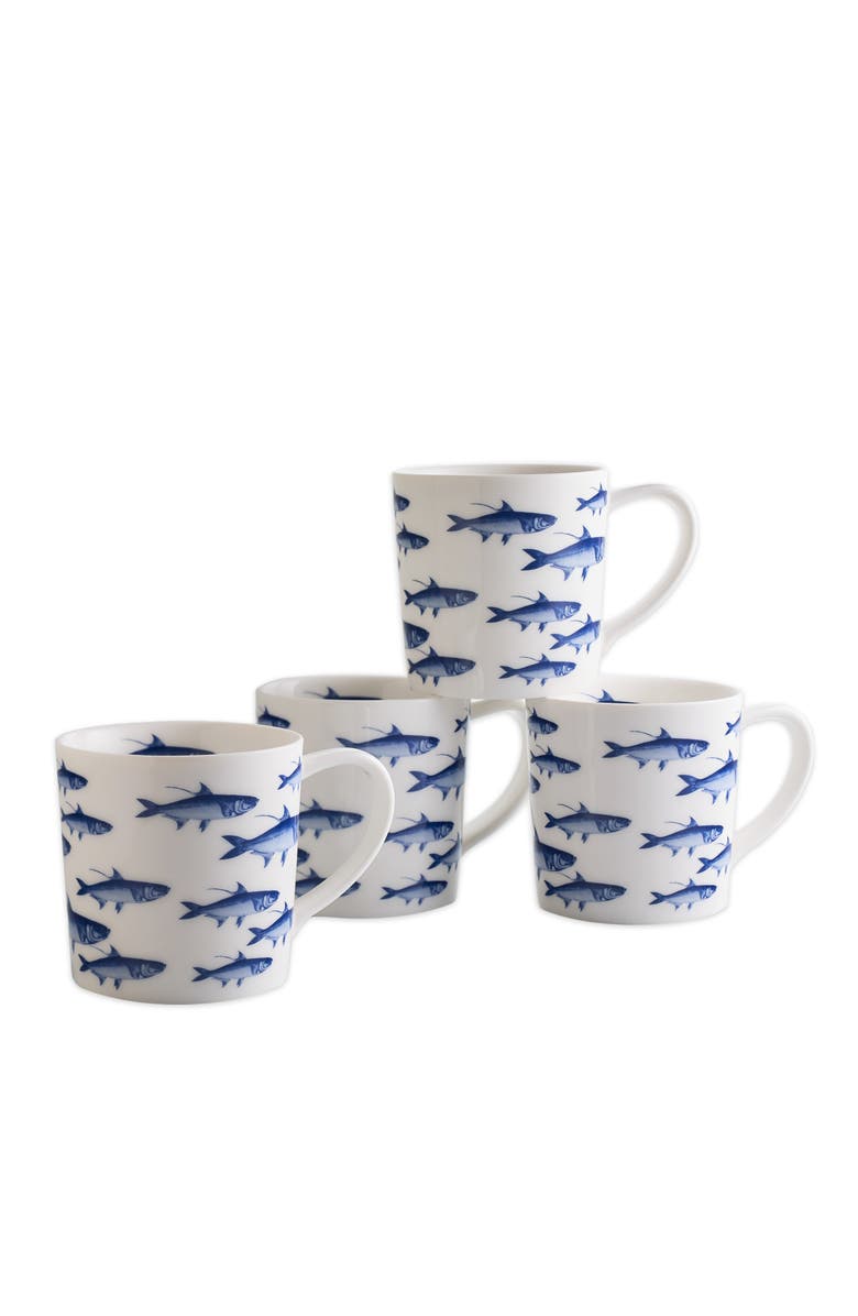 Caskata School of Fish Mug - Porcelain - Set 4, Alternate, color, Blue