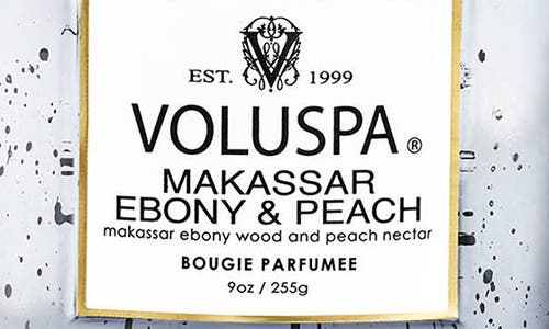 Voluspa Makassar Ebony & Peach Classic Candle In Black