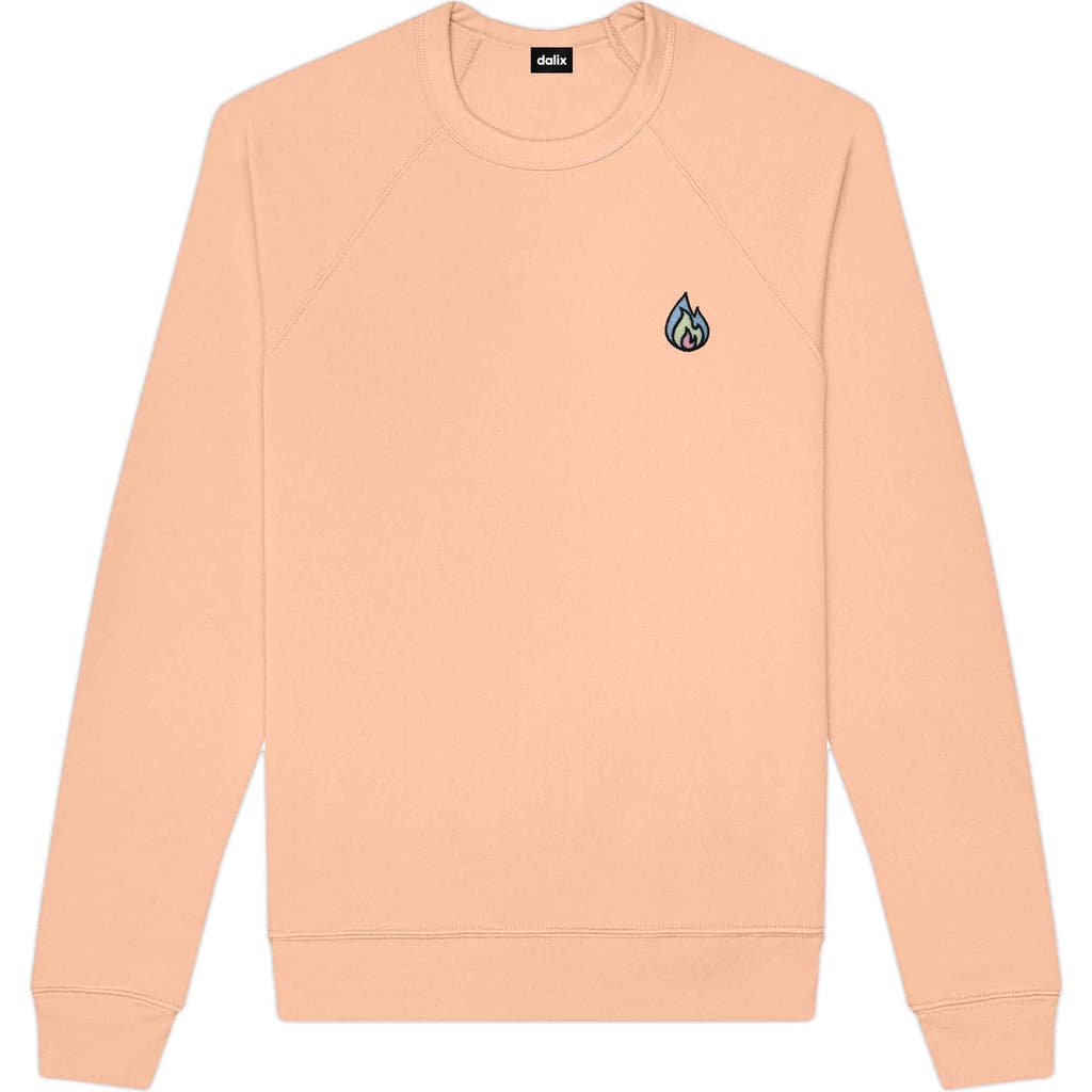 Dalix Fire Fleece Sweatshirt In Peach