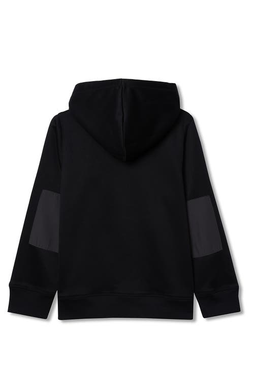 Lands' End Kids Husky Athletic Lightweight Hooded Sweatshirt In Black