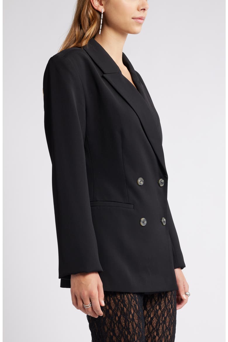 Double Breasted Blazer, Alternate, color, BLACK