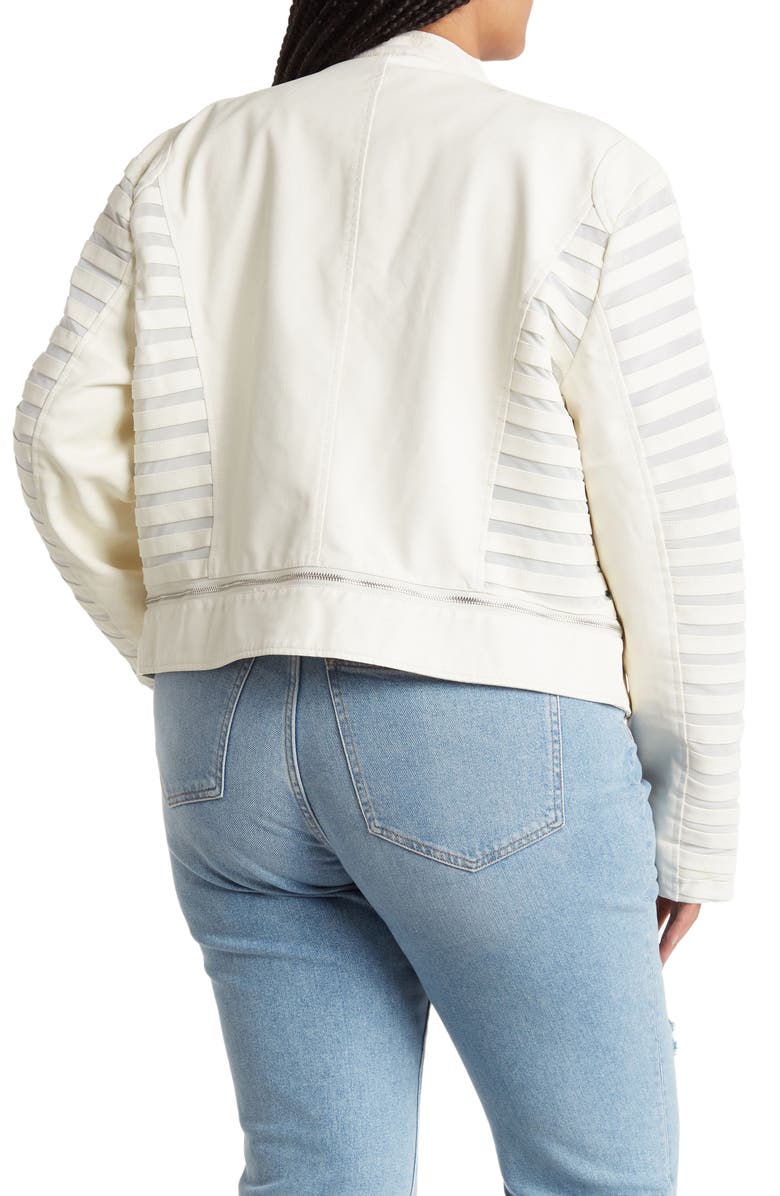 AZALEA WANG Striped Faux Leather Jacket, Alternate, color,