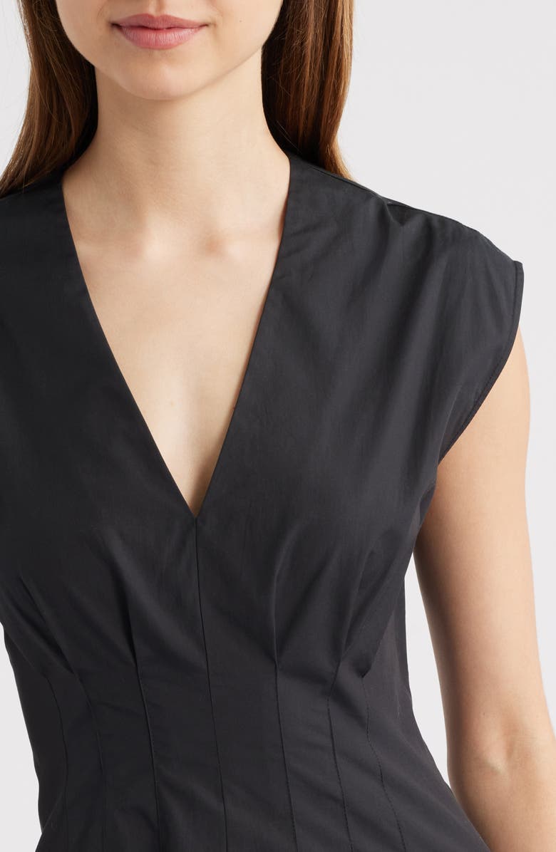 rag & bone Ines Cotton Poplin Maxi Dress, Alternate, color, Black