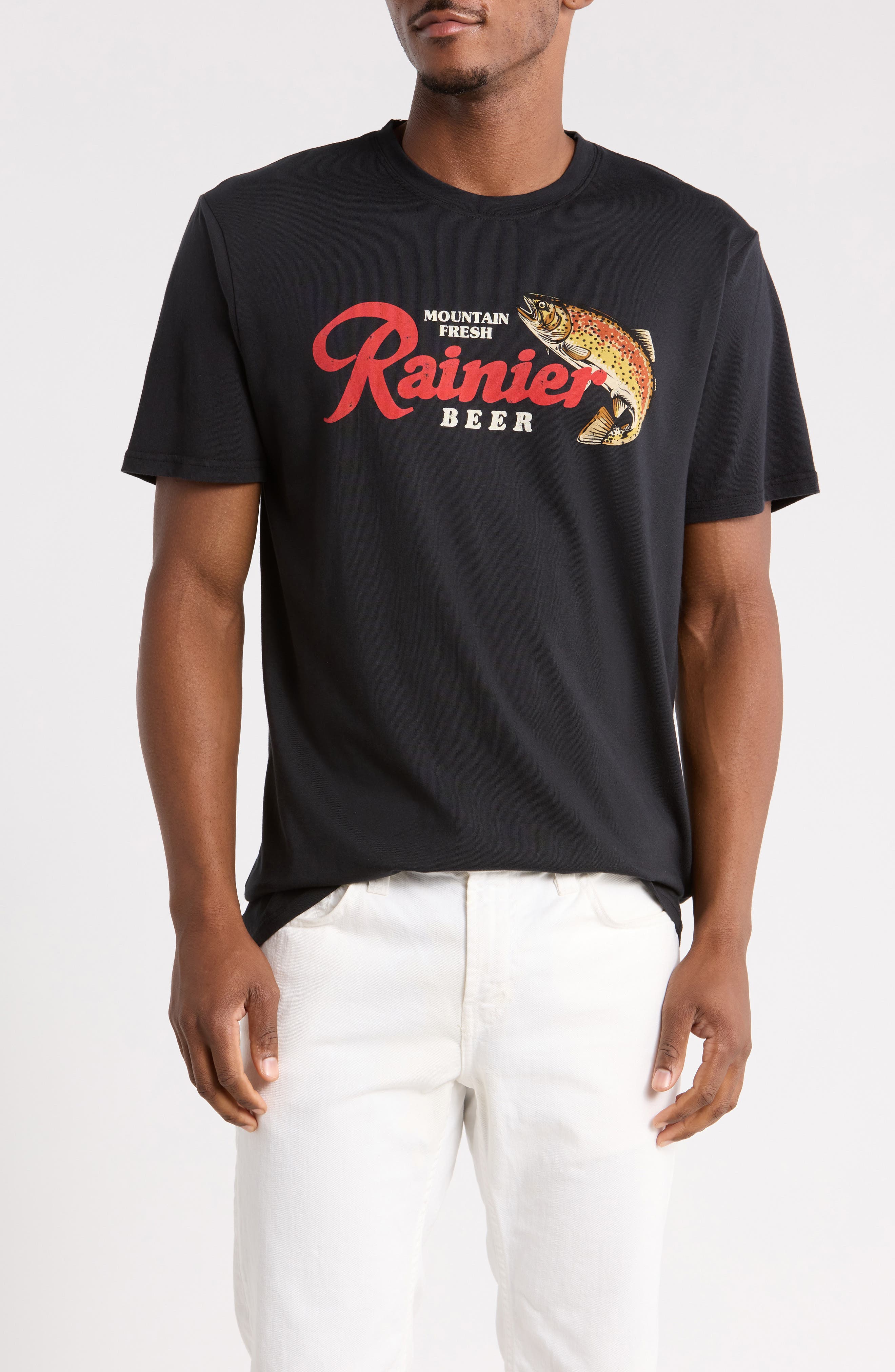 Rainier Brew Fish Cotton Graphic T-Shirt