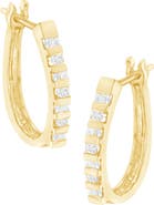 Haus of Brilliance 10K Yellow Gold Diamond Oblong Hinged Leverback Hoop Earrings