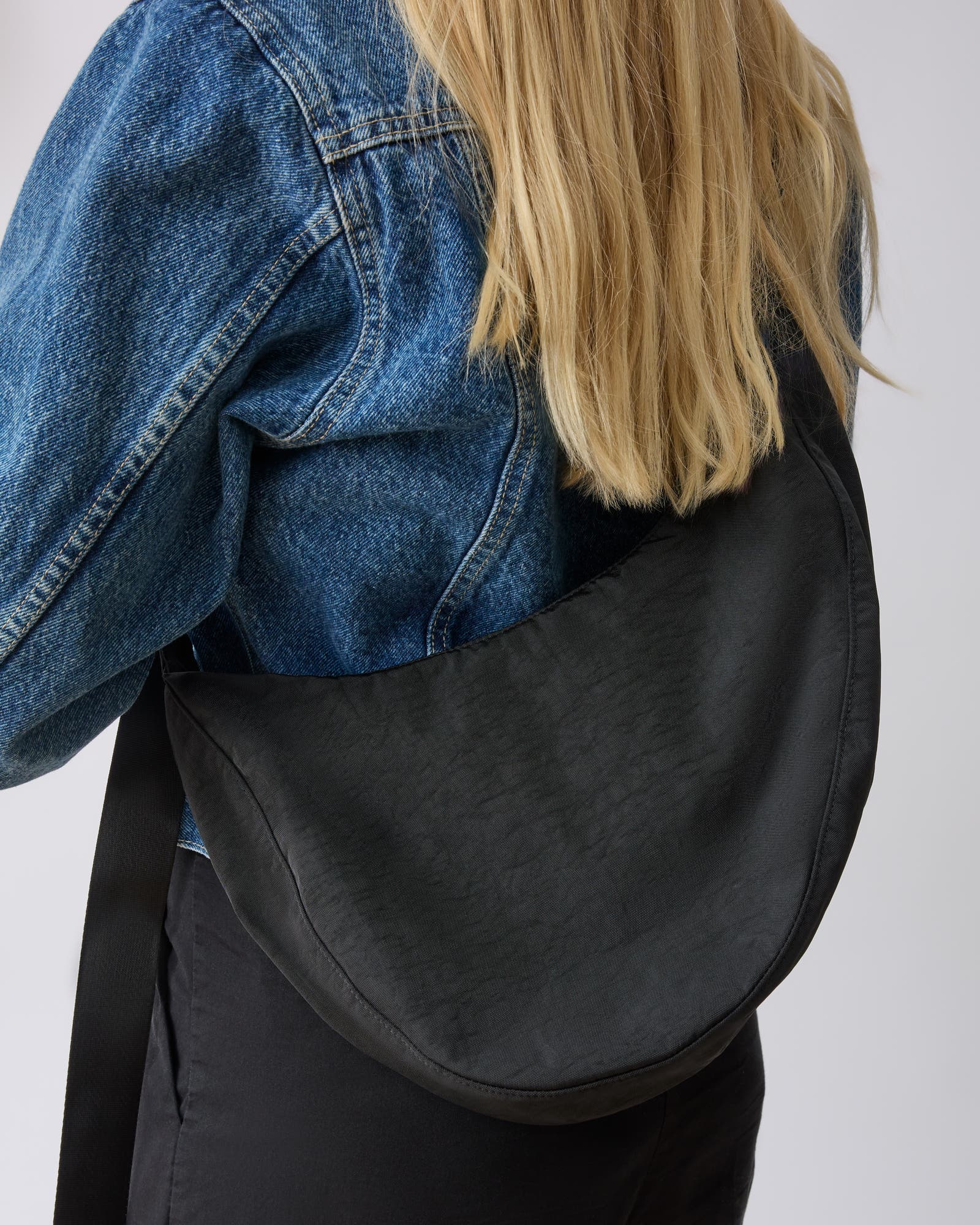Half Moon Crossbody Bag with Changing Mat, Alternate, color, Black