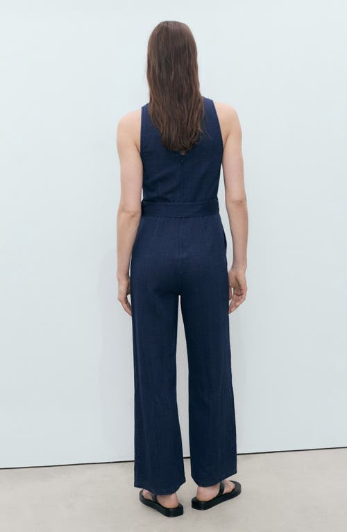 Mango Belted Denin Jumpsuit
