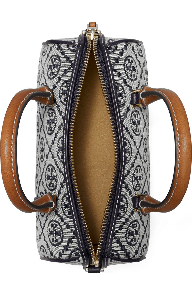 Tory Burch Petite T Monogram Jacquard Barrel Bag, Alternate, color, Tory Navy