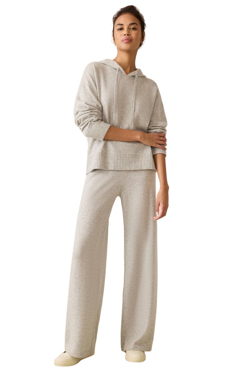 Faherty Coastal Cashmere Sweater Knit Pants, Alternate, color, Light Grey Heather