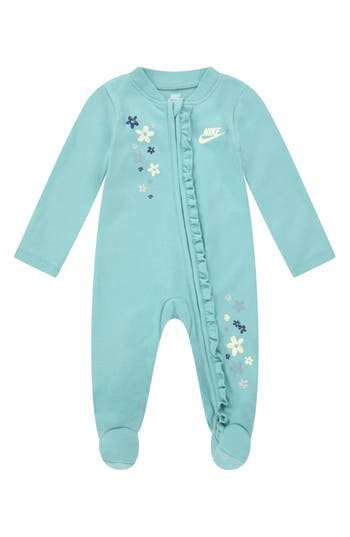 Nike Babies'  Fresh Cut Ruffle Long Sleeve Footie