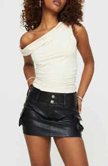 Magee Faux Leather Cargo Miniskirt