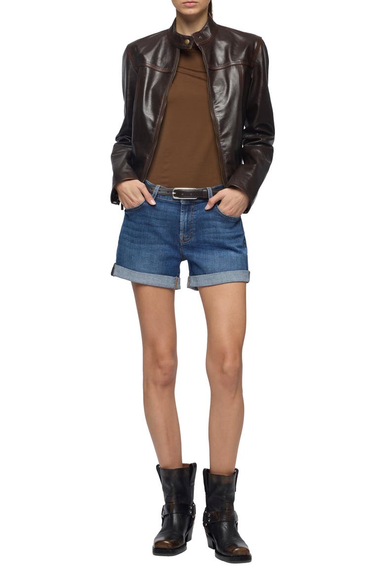 Midroll Stretch Denim Shorts, Alternate, color, VANITY