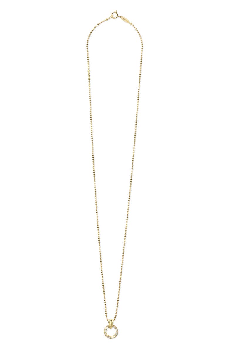 LAGOS Meridian 18K Gold & Diamond Circle Pendant Necklace, Alternate, color, Diamond