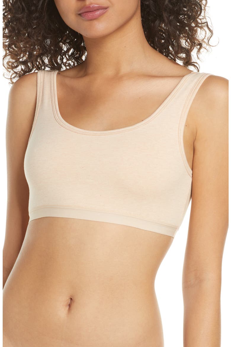 Scoop Neck Knit Bralette, Main, color, WET WHEAT