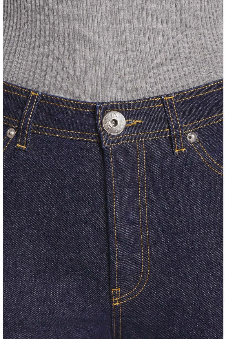 FLARED DENIM PANTS, Alternate, color, NAVY BLUE