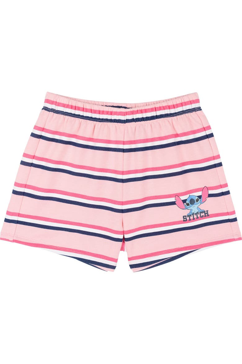 Lilo & Stitch 2-Piece Polo Shirt and Shorts Set, Alternate, color, Pink Stripe Stitch