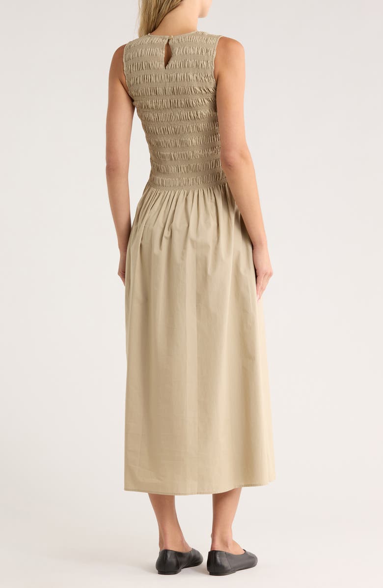 rag & bone Lane Sleeveless Smocked Cotton Maxi Dress, Alternate, color, Dclay