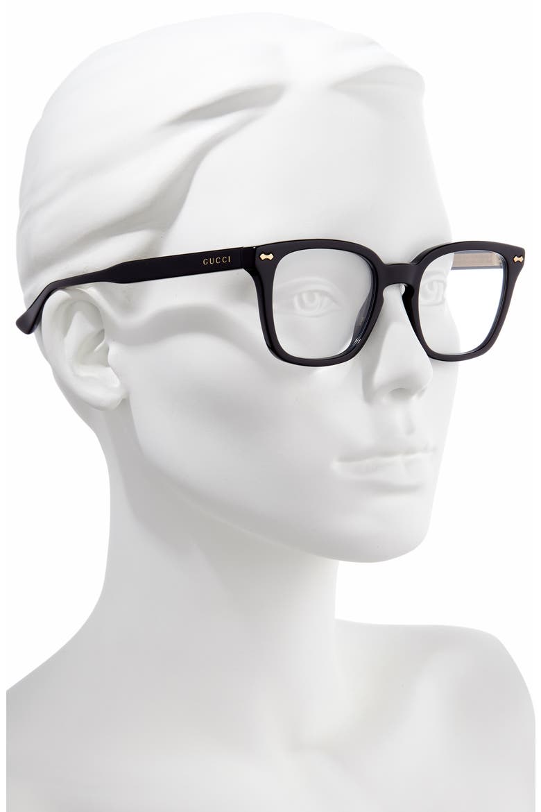 50mm Square Optical Glasses, Alternate, color, BLACK