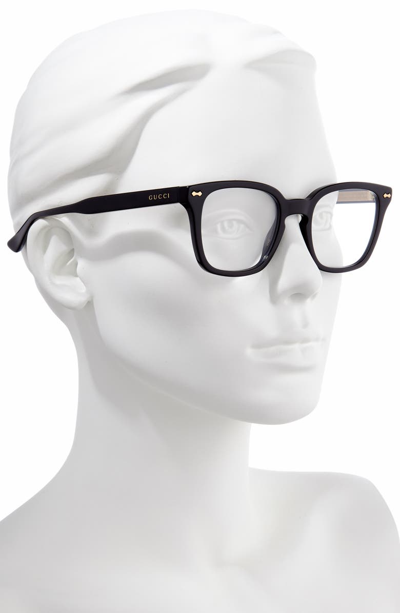 Gucci 50mm Square Optical Glasses, Alternate, color,