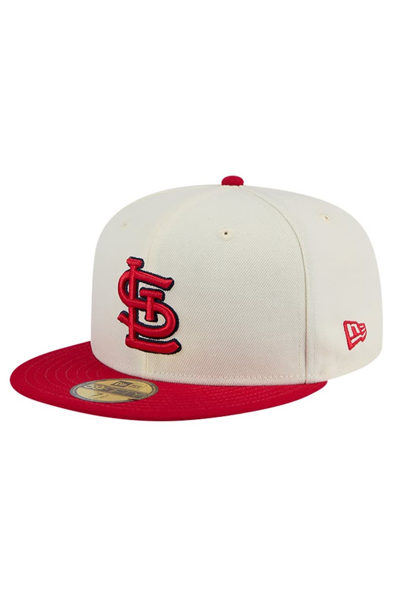 New Era Men's New Era White St. Louis Cardinals Evergreen Chrome 59FIFTY Fitted Hat, Alternate, color, White