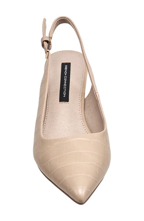 French Connection Women's Quinn Slingback Sandal In Beige Crocodile