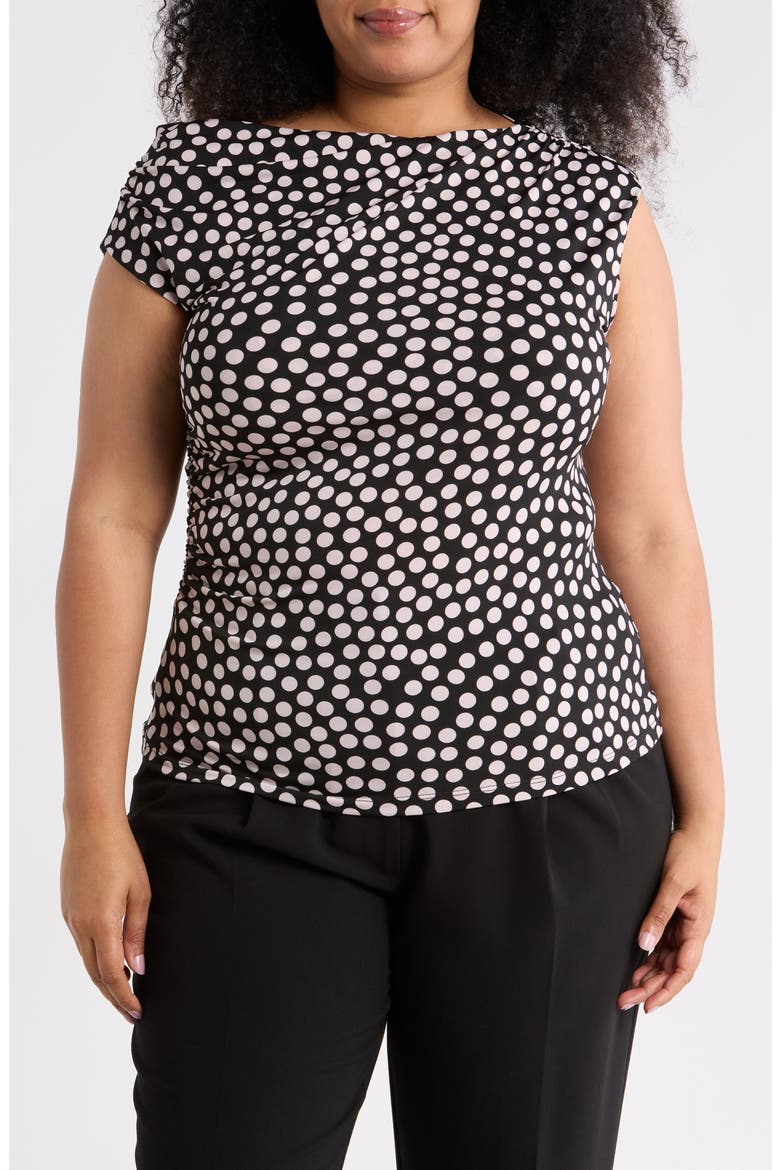 Asymmetric One-Shoulder Top, Main, color, BLACK/ BLUSH