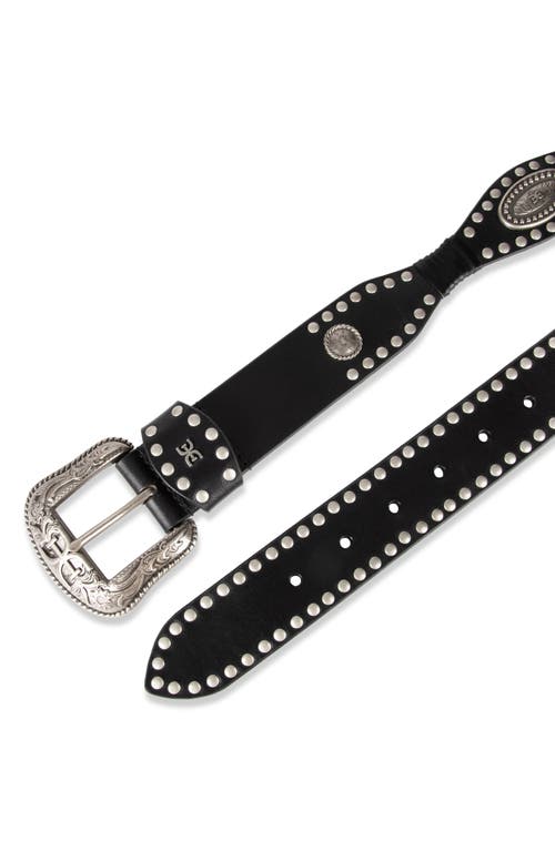 Shop Sam Edelman Studded Scallop Leather Belt In Black