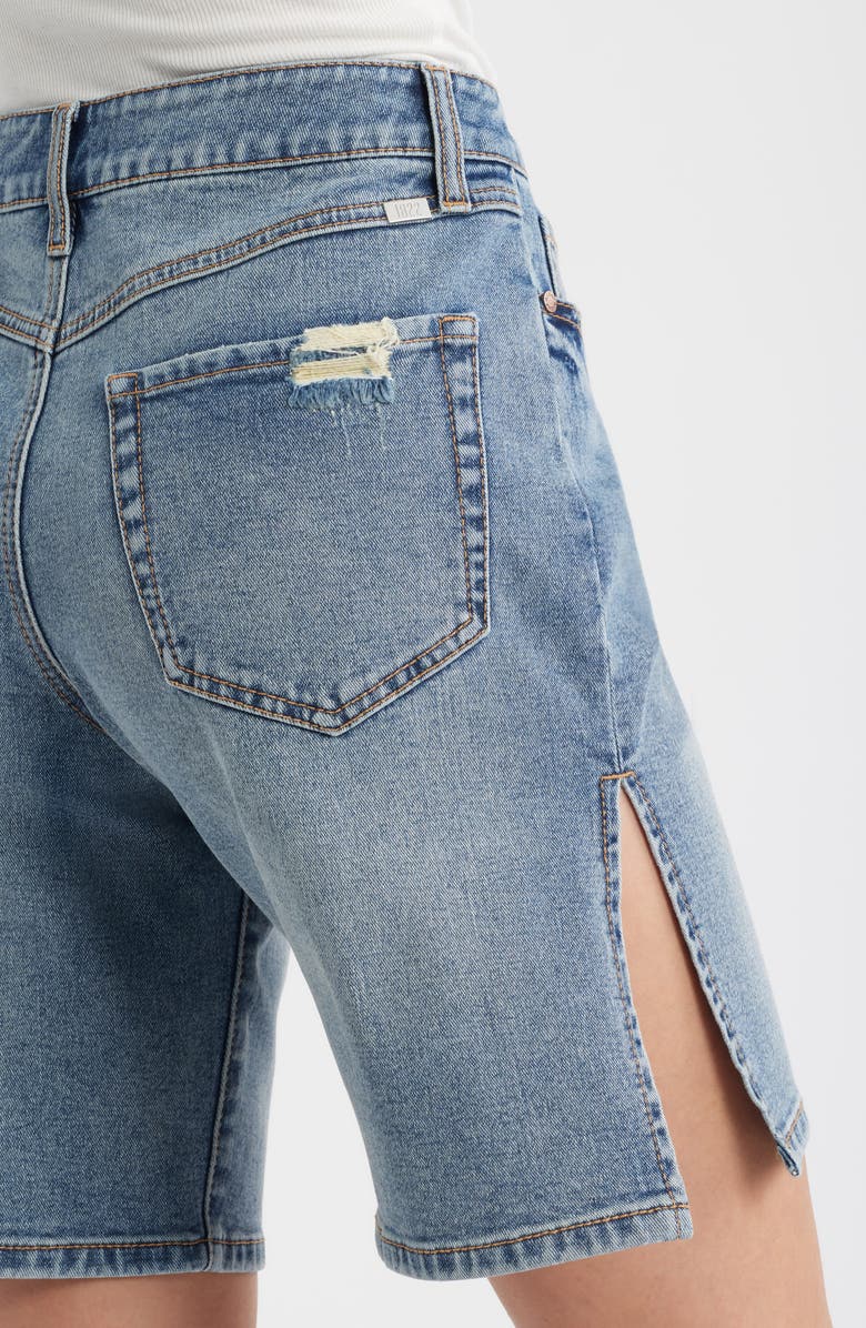 1822 Denim High Waist Mid Thigh Denim Shorts, Alternate, color, Olly