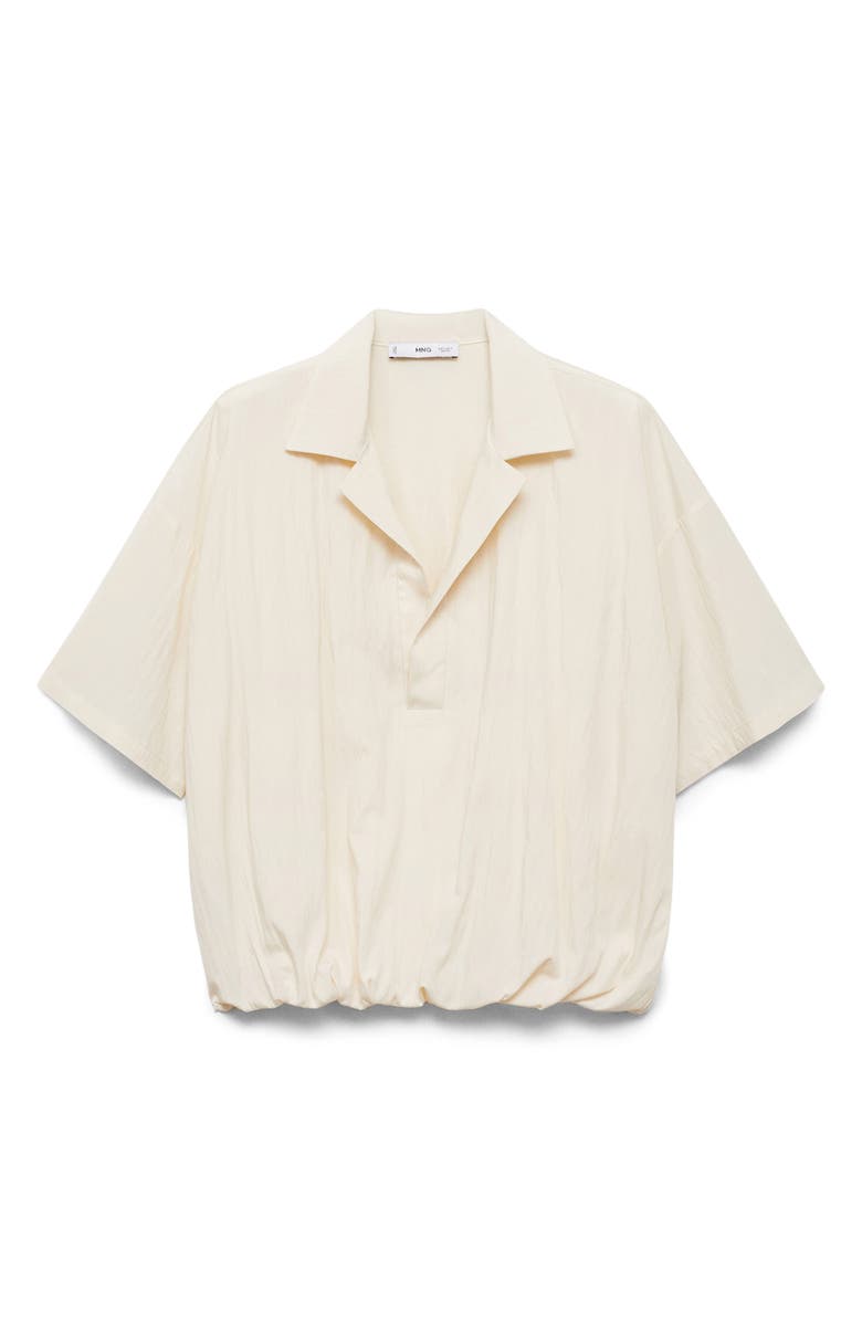 MANGO Puffed Cropped Shirt, Main, color, Vanilla