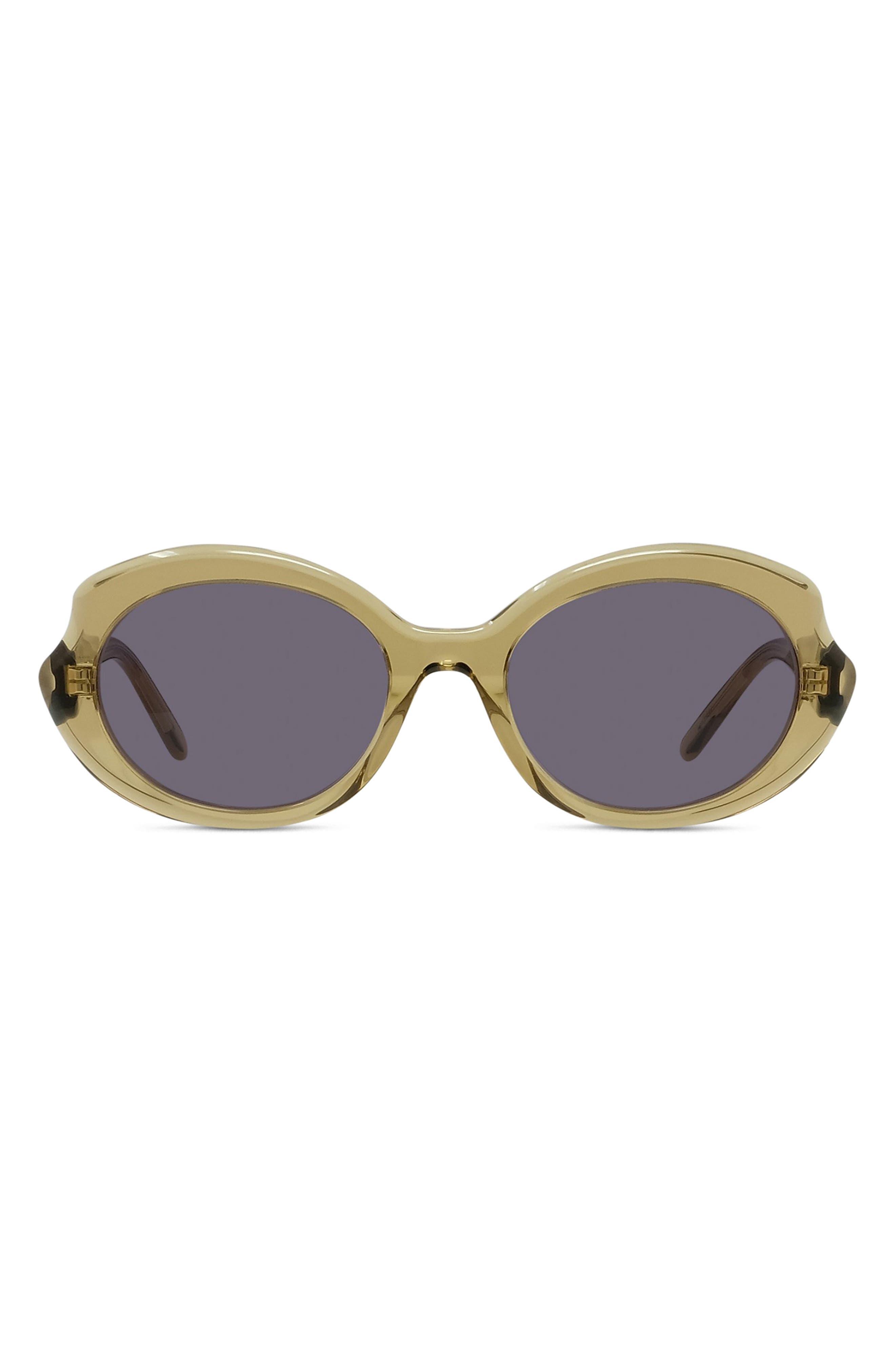 Loewe Thin Mini 54mm Oval Sunglasses In Green