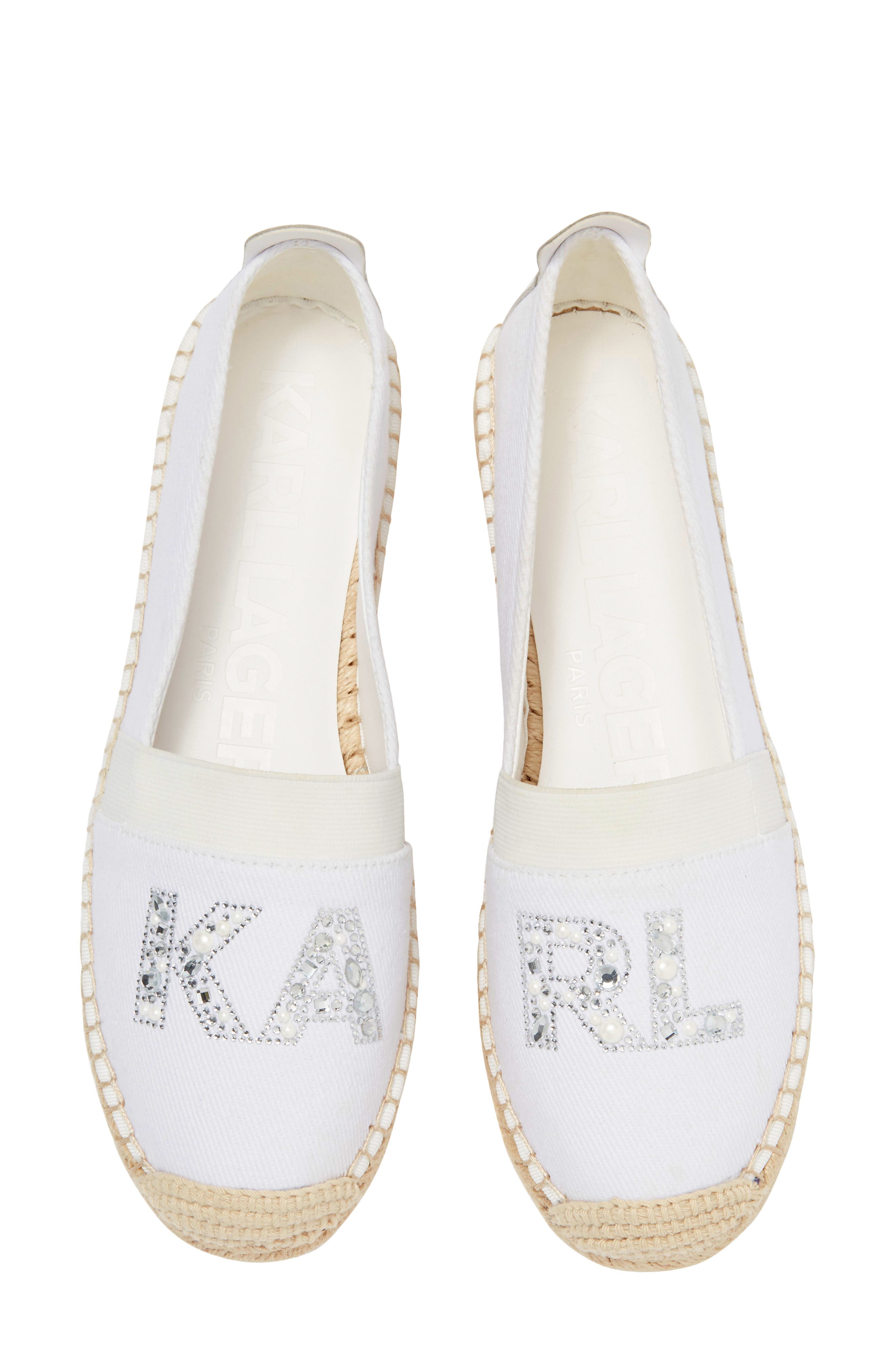 KARL LAGERFELD PARIS Manika Espadrille Loafer, Alternate, color, Bright White
