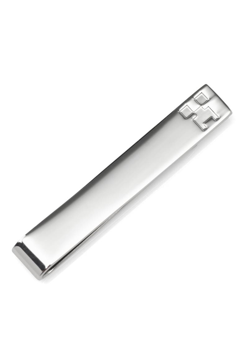 Minecraft Creeper Hidden Message Bar Tie, Alternate, color, SILVER