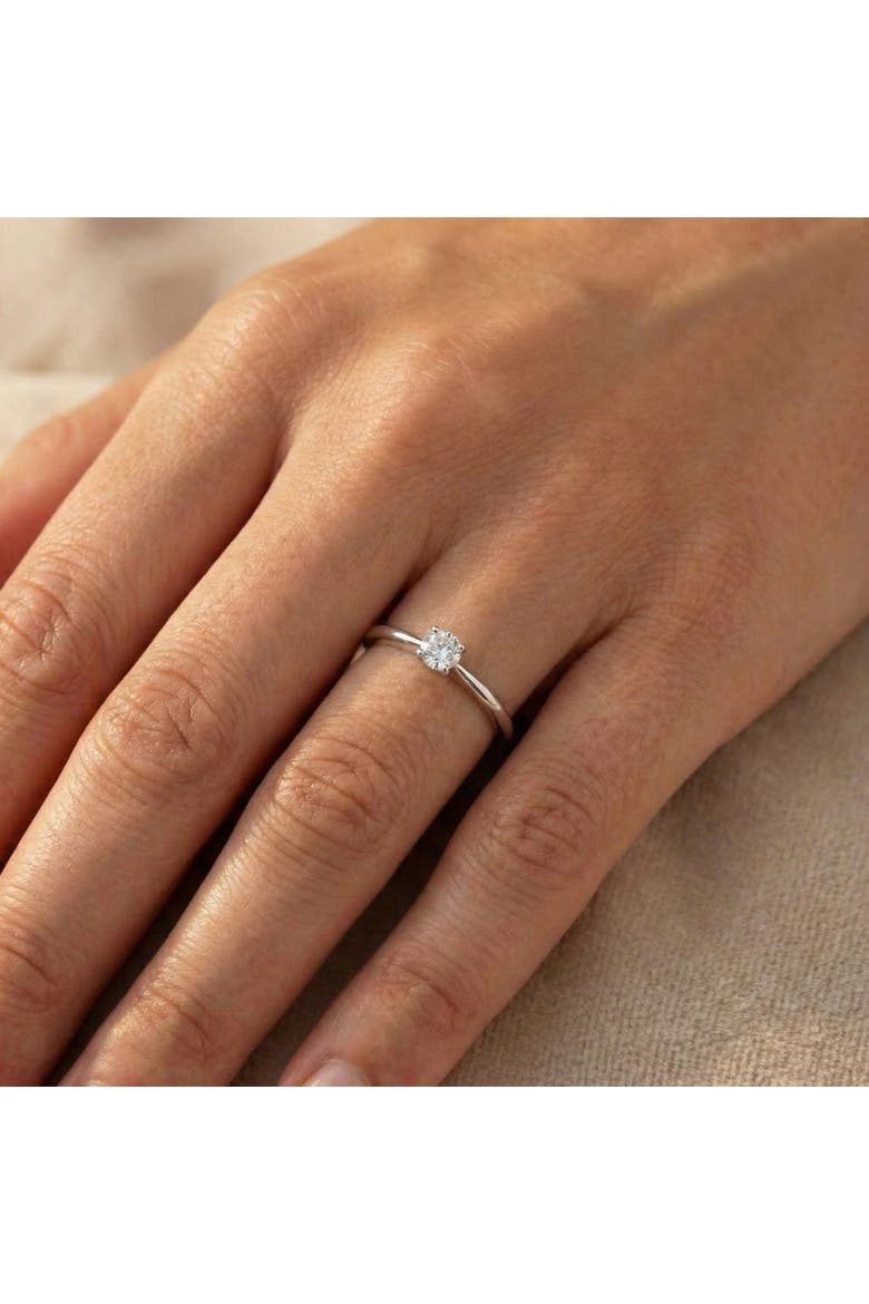 1/5ct Lab Grown Diamond Solitaire Engagement Ring 14K Gold, Alternate, color, 14k White Gold